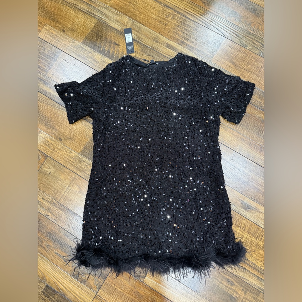 Fashion Nova black sequin dress